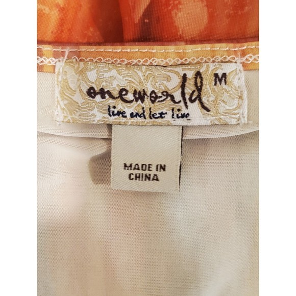 One World Purple Multi-color‎ 2 Piece Blouse and Capri Pants Set Sz Med - Picture 8 of 9